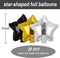 30-Pack 10in Black, Gold & Silver Star Foil Balloons – Mylar Party Decor for Wedding & Birthday